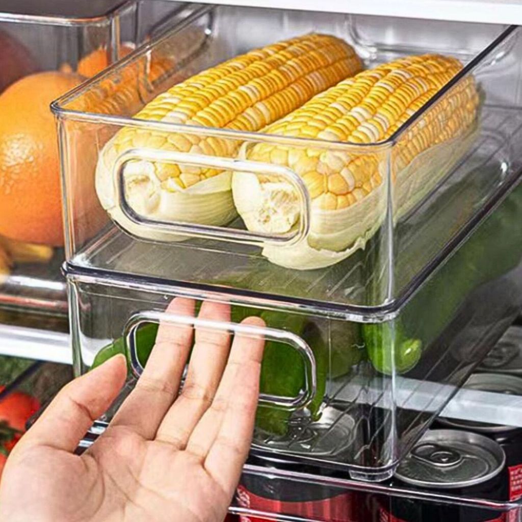 Organizador Multiuso Porta Latas e Alimentos para Geladeira Armário Acrílico