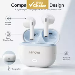 Lenovo Fones De Ouvido TWS Sem Fio Bluetooth In-Ear Jogos Compactos Som Espacial Chamadas Claras Bateria Longa Bolso Ami