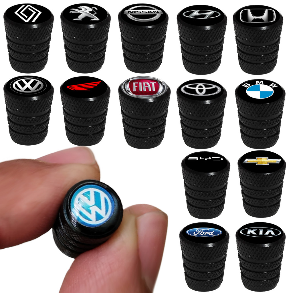Kit 4 Tampas Válvula Pneu Carro Moto Alumínio Acessório Automotivo Tuning