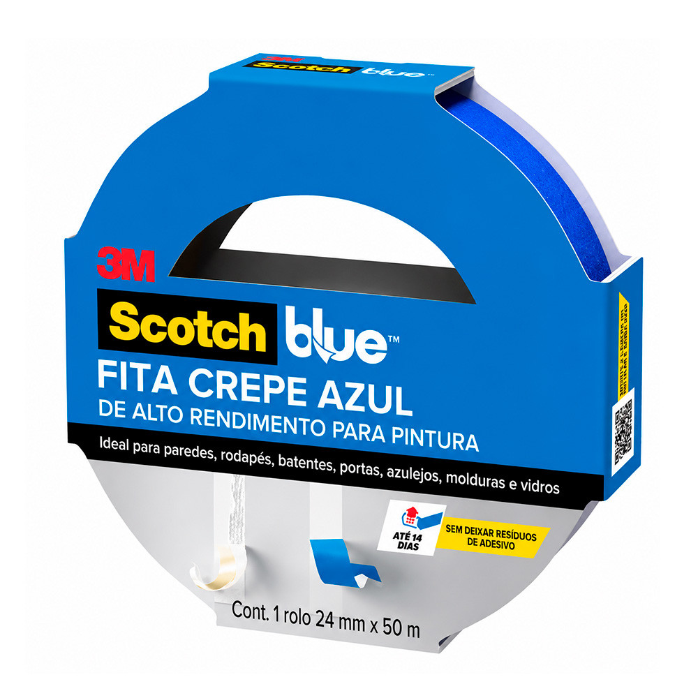 Fita Crepe Profissional Azul 24mm x 50m 3M ScotchBlue H0002317792