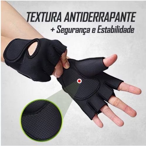 Par De Luva Para Academia Neoprene Treino Musculação Feminina Masculina PRETO