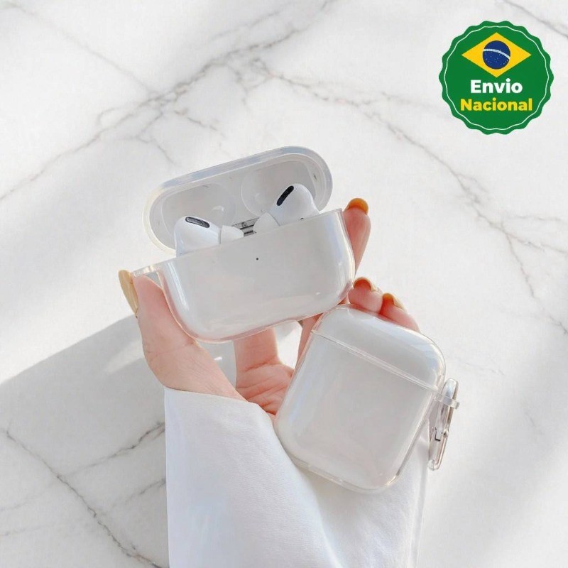 Compatível AirPods Capa Transparente TPU Acrílico Anti Impacto Pro 1 2 3 4