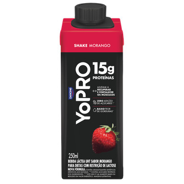 Yopro Bebida láctea de morango zero lactose Danone 15g
