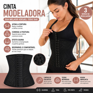 Cinta Modeladora Feminina Redutora Medidas Faixa Abdominal Academia Pos Parto Ampulheta Compressao - Envio Imediato