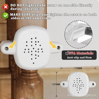 2 adaptadores de proteção para bebês, adaptadores de escada sem furos, adequados para proteções quadradas/redondas.