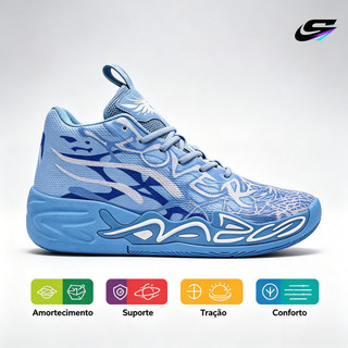 Tênis de basquete unissex elegantes, adequados para estações de primavera, outono e inverno