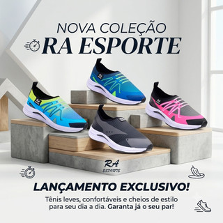 Tênis meia conforto RA ESPORTES TENIS MEIA para o dia a dia leve e flexível