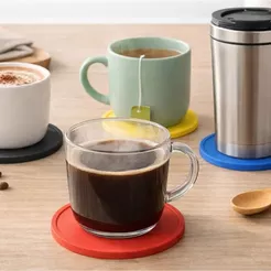 Kits Porta copos de silicone coloridos gourmet previne manchas