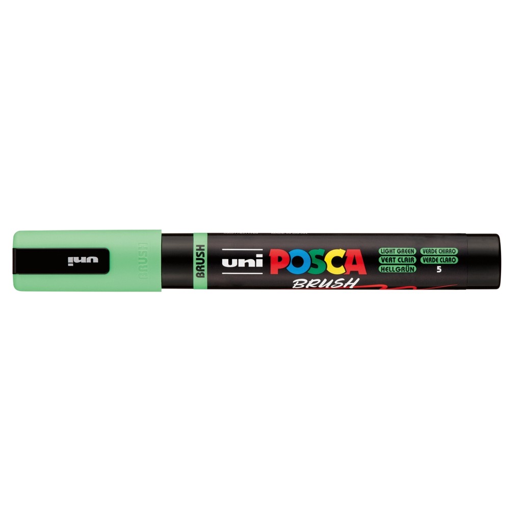Caneta Posca PC-5MBR Brush Verde Claro uni-ball — imagem 2 de 2