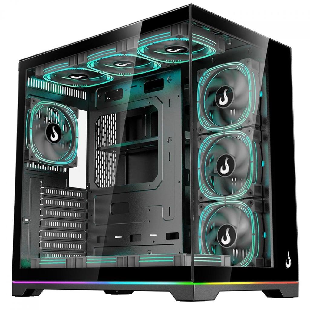 Gabinete Gamer Rise Mode Galaxy Glass Standard V2 Led ARGB, Mid Tower, Vidro Temperado, ATX, Sem Fonte, Sem Fan, Preto