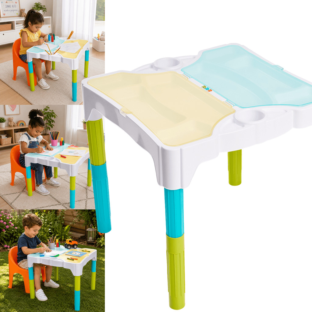 Mesa Didática Infantil Com Cadeira E Divisórias Multi Atividades — imagem 2 de 2