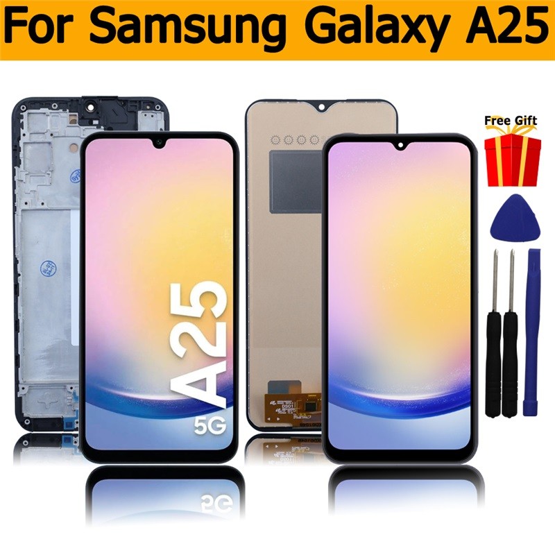 6.5 " AMOLED Para Samsung Galaxy A25 Display LCD Tela De Toque Digitador Assembl