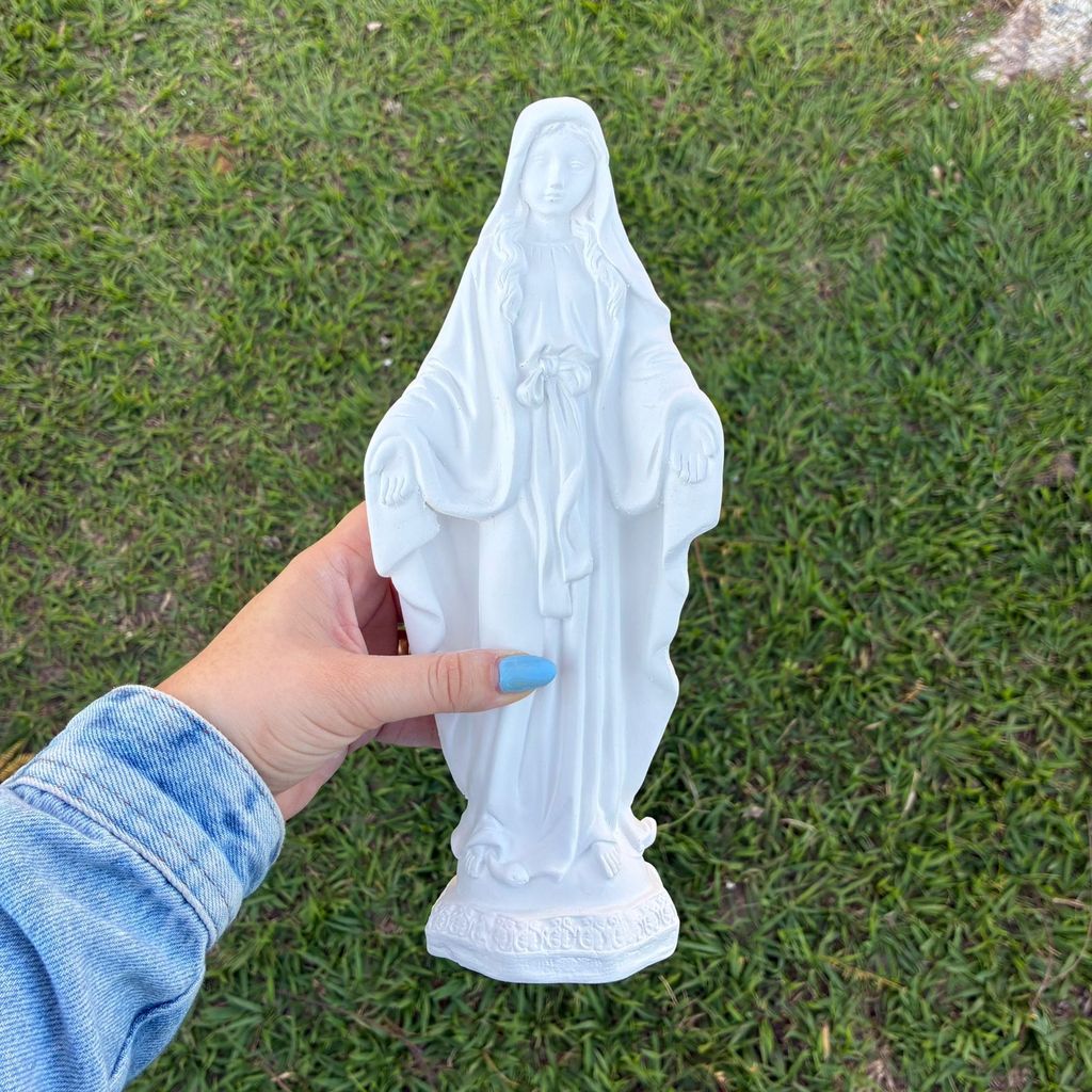 Kit 4 Imagens Nossa Senhora Das Graças 30cm/Gesso Cru