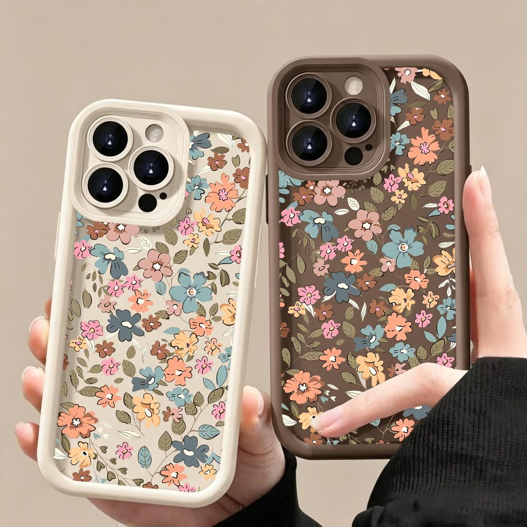 Retro Folhas Caídas Flores Capa De Silicone Para Samsung Galaxy A14 A54 A36 A56 A55 A17 A07 A35 A16 A15 A53 A37 A57 A27 