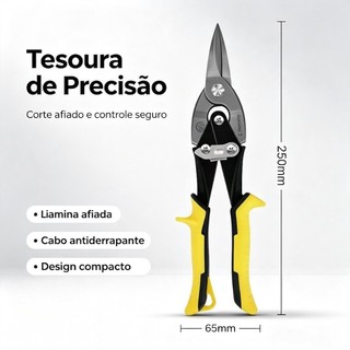 Tesoura Aviação Corte Reto Para Chapa Funileiro Calheiro