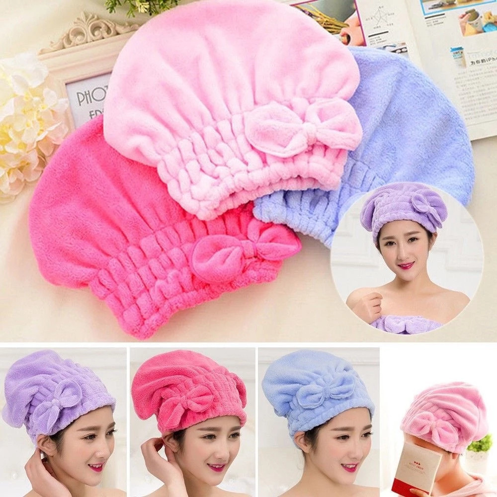 Touca para seca cabelo Mágica Touca de Banho Absorvente Toalha de Microfibra Touca Pós Banho Micro fibra Secagem Rápida