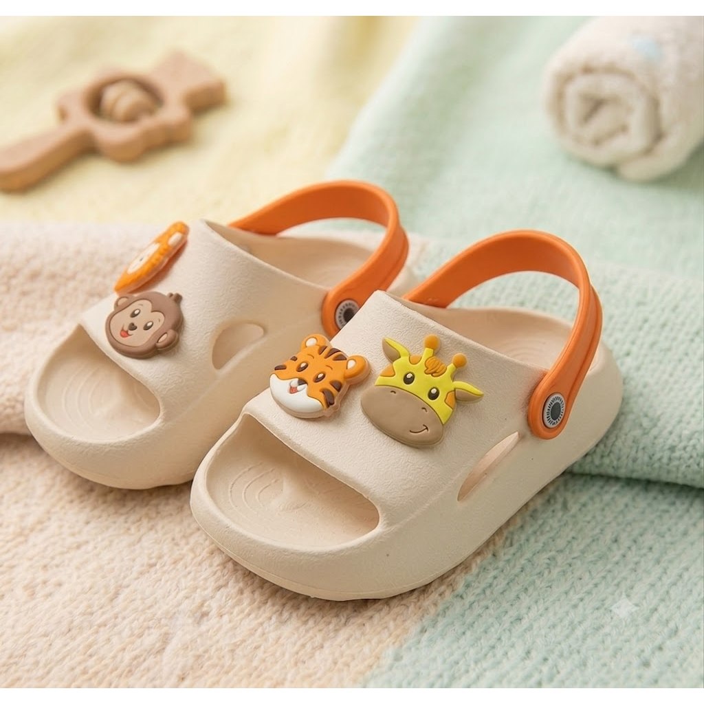 Chinelo Infantil Slide Safari Animal Floresta Confortável Divertido