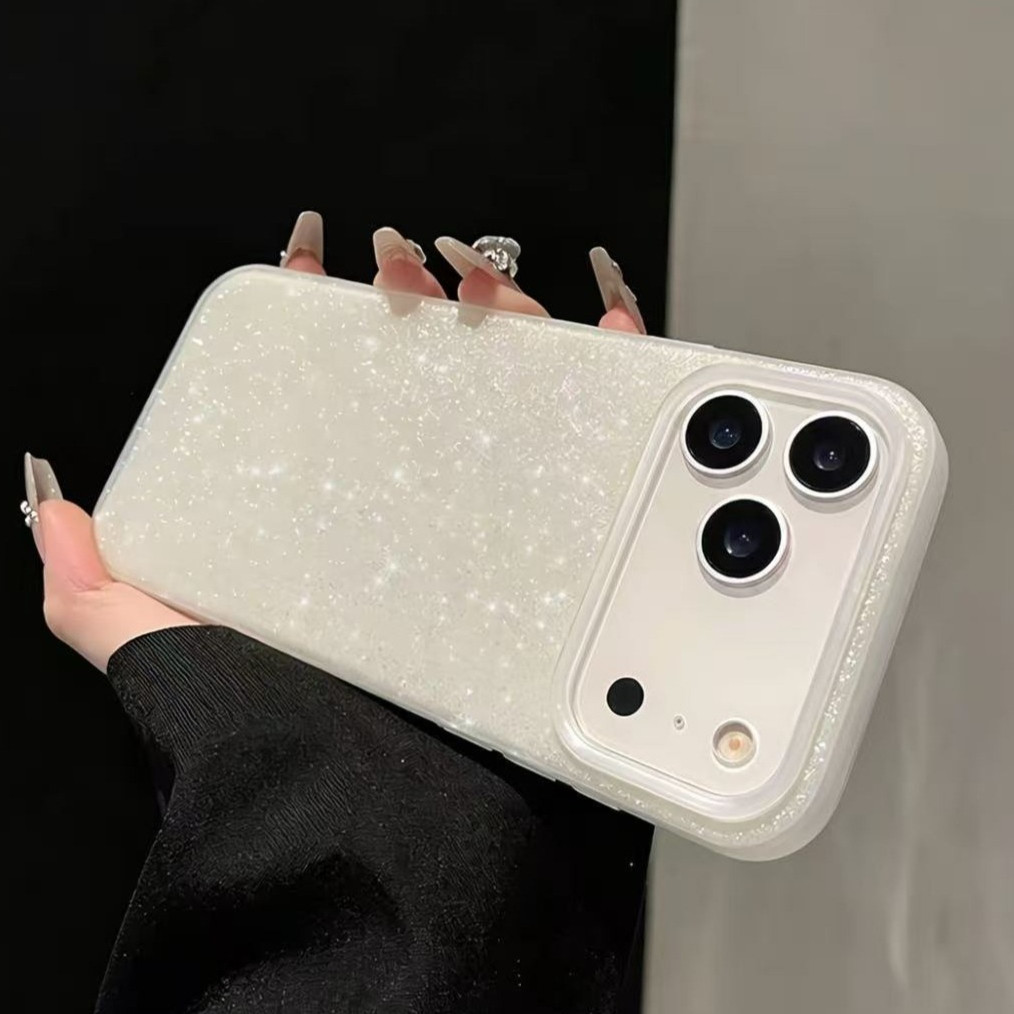 Capinha para iPhone 17/16/15 Pro Max Capa para celular com glitter macaron resistente ao desgaste e antiderrapante