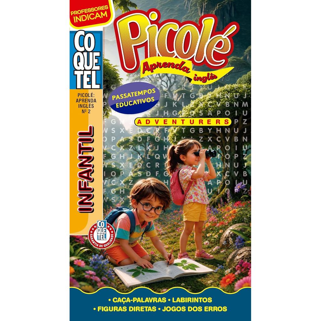 Livro Coquetel Picolé | Aprenda Inglês 2 | Passatempos Educativos
