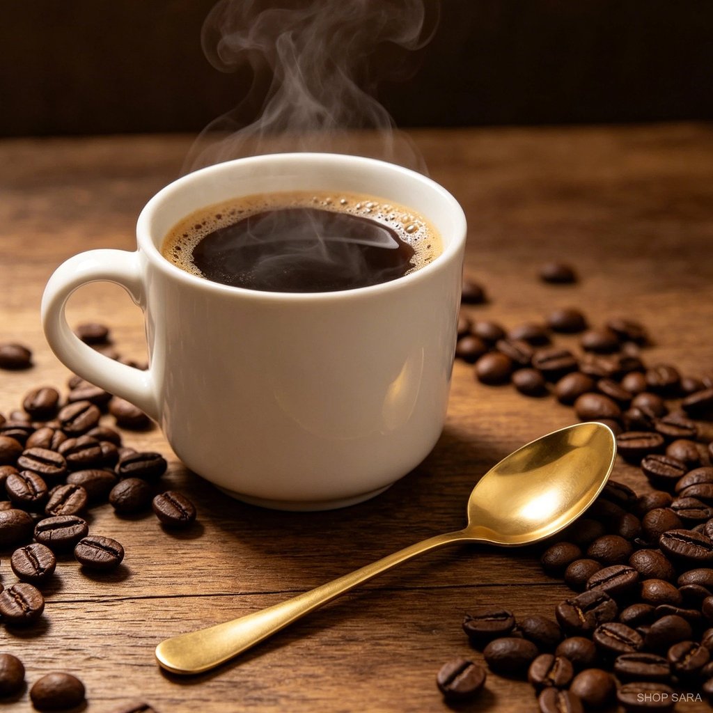 6/12/18 Pcs Colher Pequena Dourada Para Café Chá Culinária Cosmética Multiuso