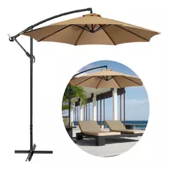 Ombrelone Guarda Sol De Praia Jardim Lateral Bege 3 Metros