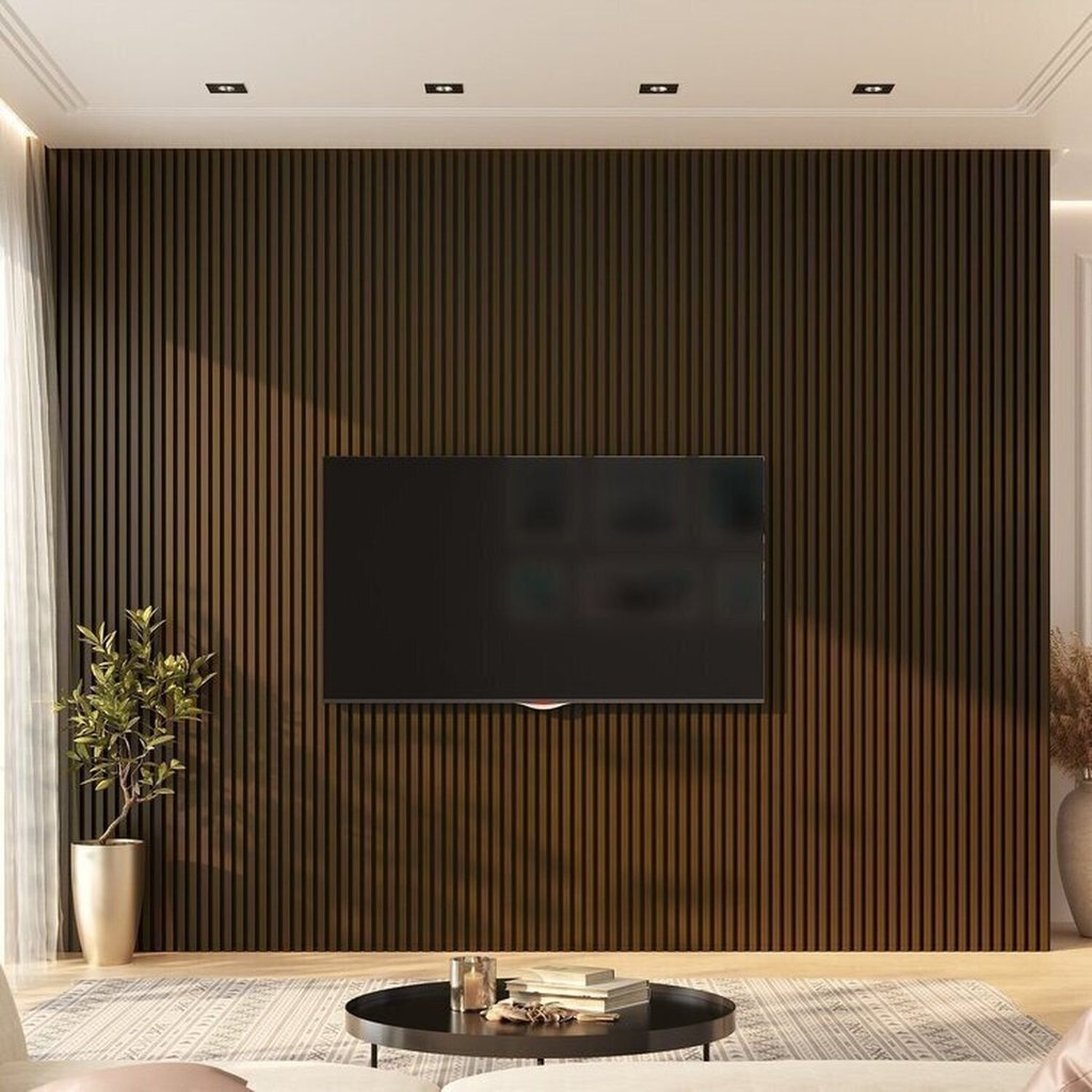 Painel Ripado de PVC 4 Barras de 2,70MX15CM (1,62m²) Bariri Marrom