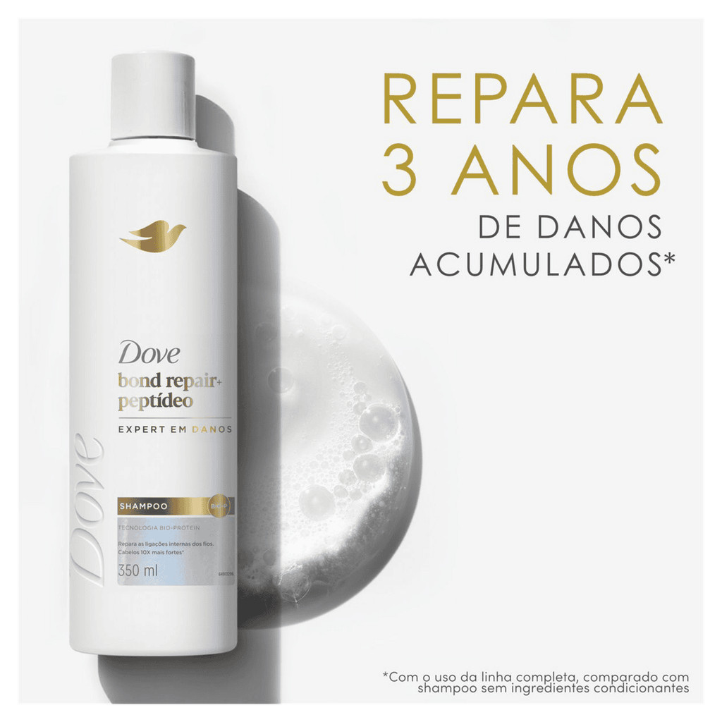 Dove Shampoo Bond Repair + Peptídeo Frasco 350ml — imagem 2 de 2