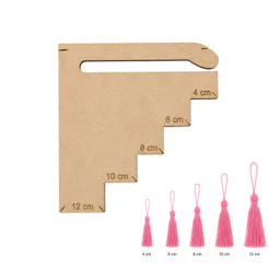 Gabarito Tassel Artesanato Croche Fios 4 a 12 Cm Mdf