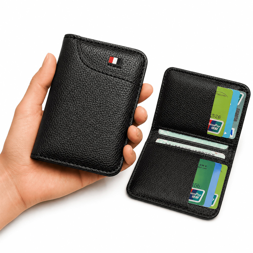 Carteira Masculina Slim Compacta Porta Cartões Documentos CNH Couro Sintético