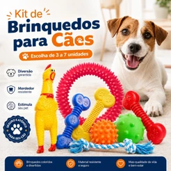 Kit Brinquedo Cachorro Pet Pequeno Porte Brinquedinho Pet Mordedor Bolinha Ossinho para Cães