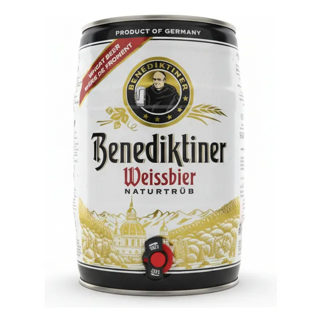 Cerveja Alemã Benediktiner Weissbier Naturtrüb Barril 5L