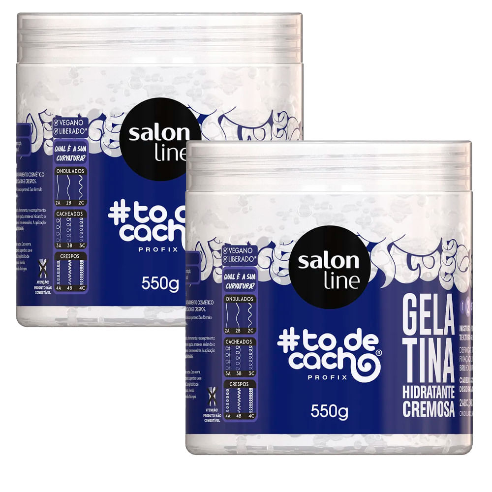 Kit Gelatina Salon Line #Todecacho Hidratação Cremosa 550g - 2 Unidades