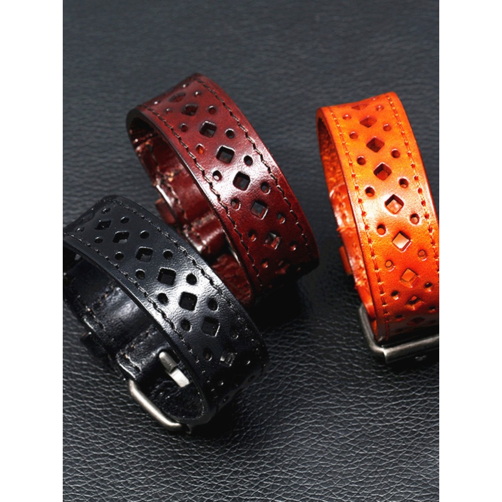 Comércio exterior venda quente europeu americano pulseira de couro Retro oco masculino ampla pulseira de couro único cic