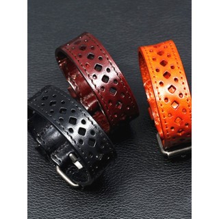 Comércio exterior venda quente europeu americano pulseira de couro Retro oco masculino ampla pulseira de couro único cic