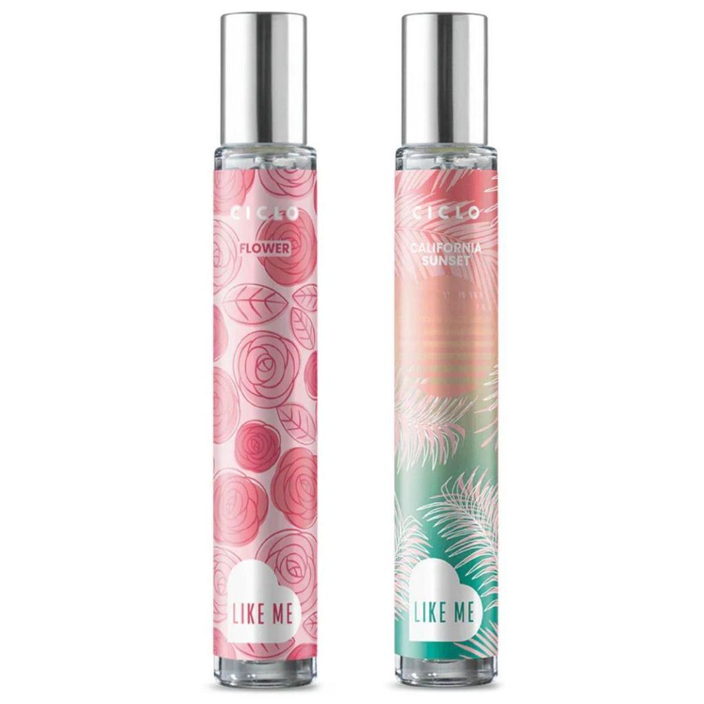 Combo Kit 2 Perfume Deo Colonia 30ml Like Me Flower + Califórnia Sunset