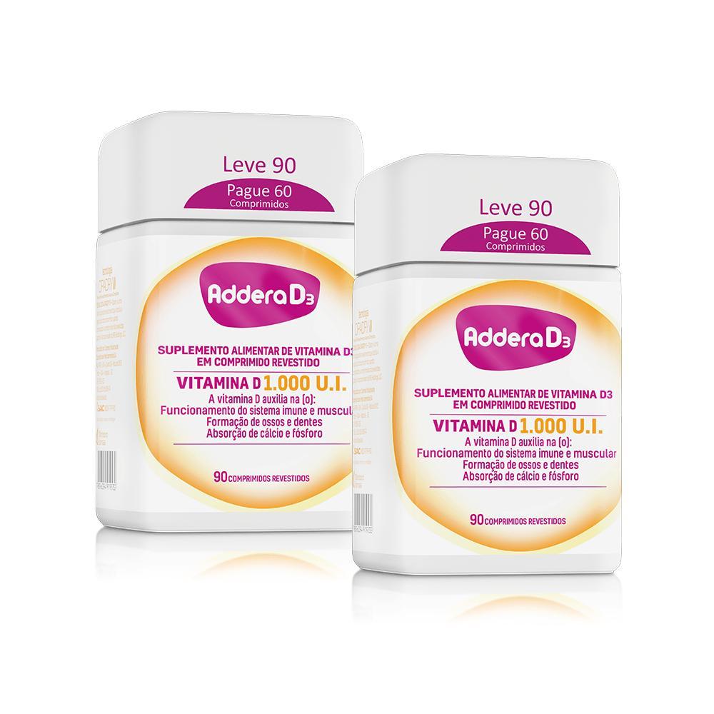 Kit 2 Vitaminas D Addera D3 1000UI - 90 Comprimidos