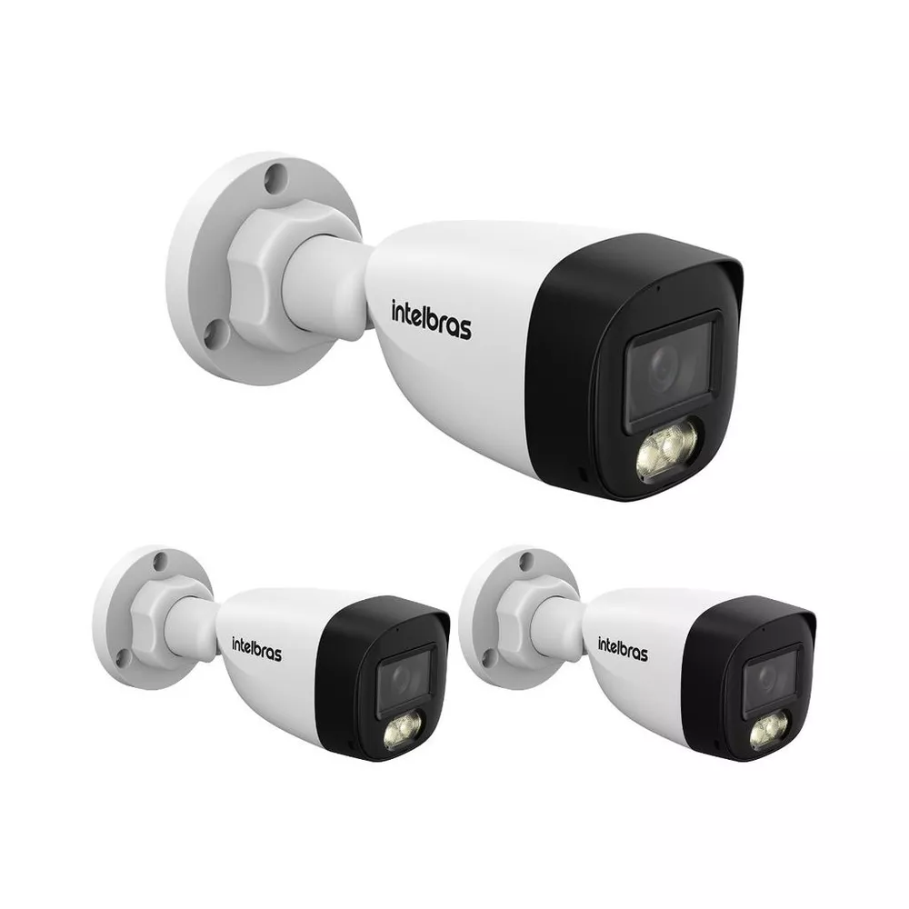 Kit 3 Câmeras Multi HD 2 Megapixels 30m com Microfone VHD 1230 B FULL COLOR MIC Intelbras