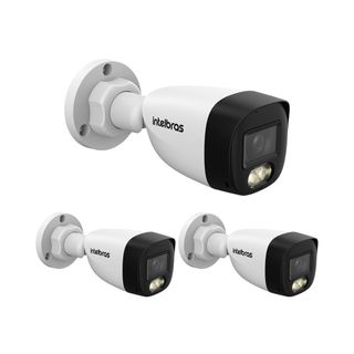 Kit 3 Câmeras Multi HD 2 Megapixels 30m com Microfone VHD 1230 B FULL COLOR MIC Intelbras
