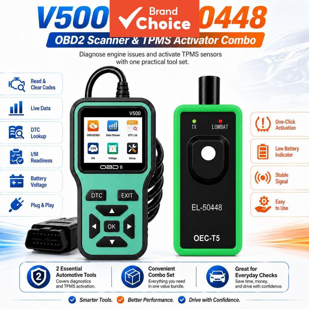 V500 2026 Obd2 Scanner El-50448 Tpms Reaprender Kit Leitor De Código De Motor Ferramenta De Diagnóstico Redefinição De P