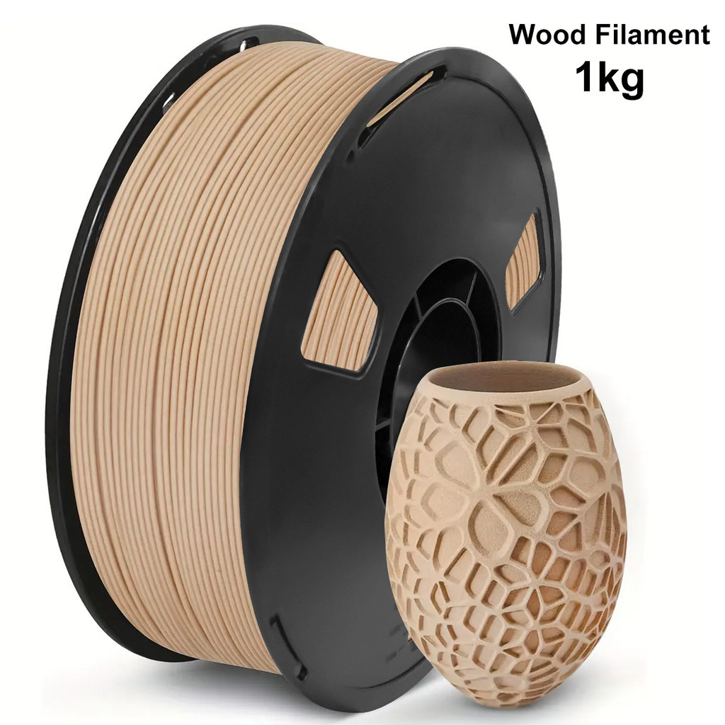 Filamento De Impressora 3D PLA De Madeira Clara De 1kg 1.75 Mm , Impressão Suave Para A Maioria Das Impressoras 3D FDM