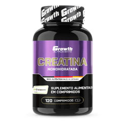 Creatina Creapure 120 comprimidos Sem Sabor Pura 100% - Growth Supplements para Ganho Muscular e Desempenho Esportivo