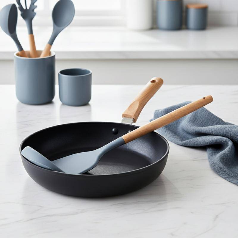 Conjunto De Utensílios De Cozinha De Silicone Resistente Ao Calor WEIYU Com Alças De Bambu Melhores Ferramentas Para Che