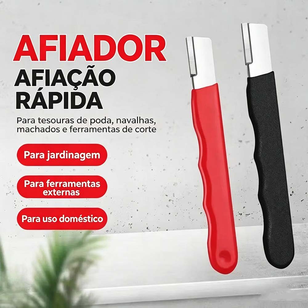Imagem Kit 1/2 Afiador Profissional – Aço Tungstênio + Pedra Diamantada para Facas e Tesouras