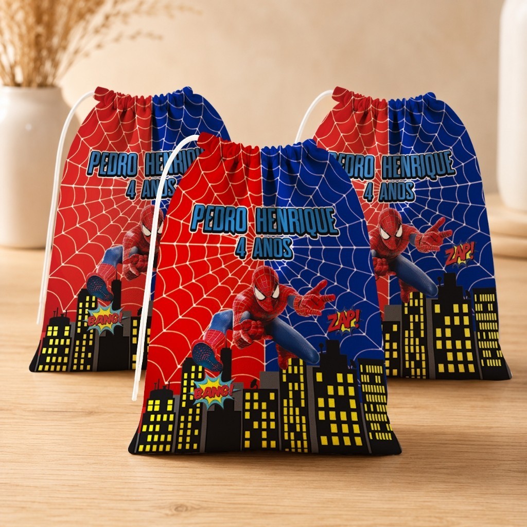 Kit 30 Homem Aranha  Lembrancinha Personalizada para Festa Infantil Aniversário e Eventos  (15x20)