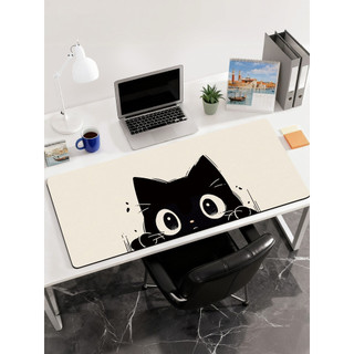 Gato bonito dos desenhos animados tamanho grande Mouse pad Oversized preto teclado jogos menina teclado Desktop menino m