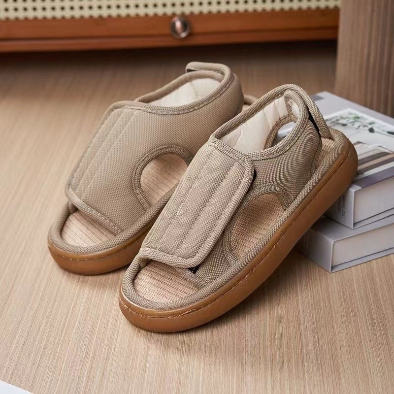 Sapatos Confortáveis de Primavera e Verão para Idosos Diabéticos com Pés Inchados, Diabismo Masculino, Sola de Borracha 