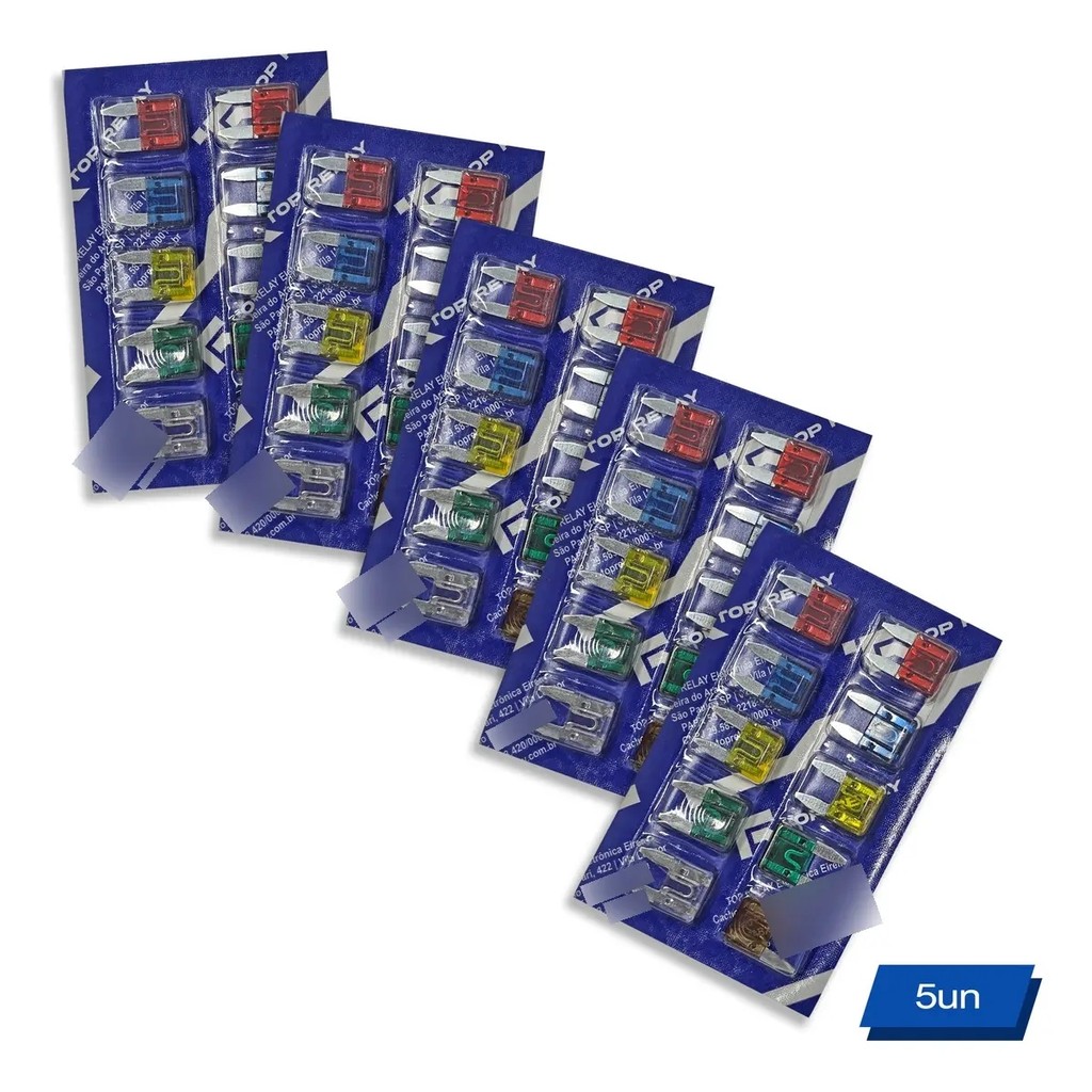 Kit 50 Peças Fusíveis Mini Lâmina Automotivo Trfus317000