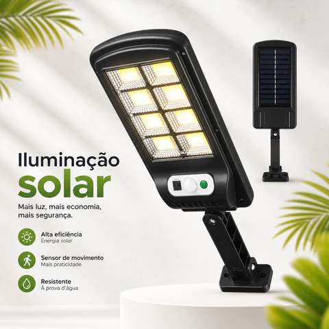 1/2/3 Pcs  Luminária Solar Poste Rua Refletor Sensor Movimento Com controle 8 Led