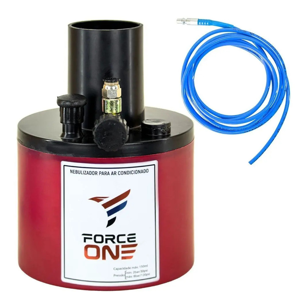 Kit Máquina Nebulizador Higienização Ar Condicionado Automotivo Force One + Mangueira
