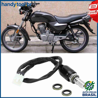 Interruptor de freio hidráulico universal para motocicleta m10x1.25, luz de pressão traseira reforçada com mangueira de